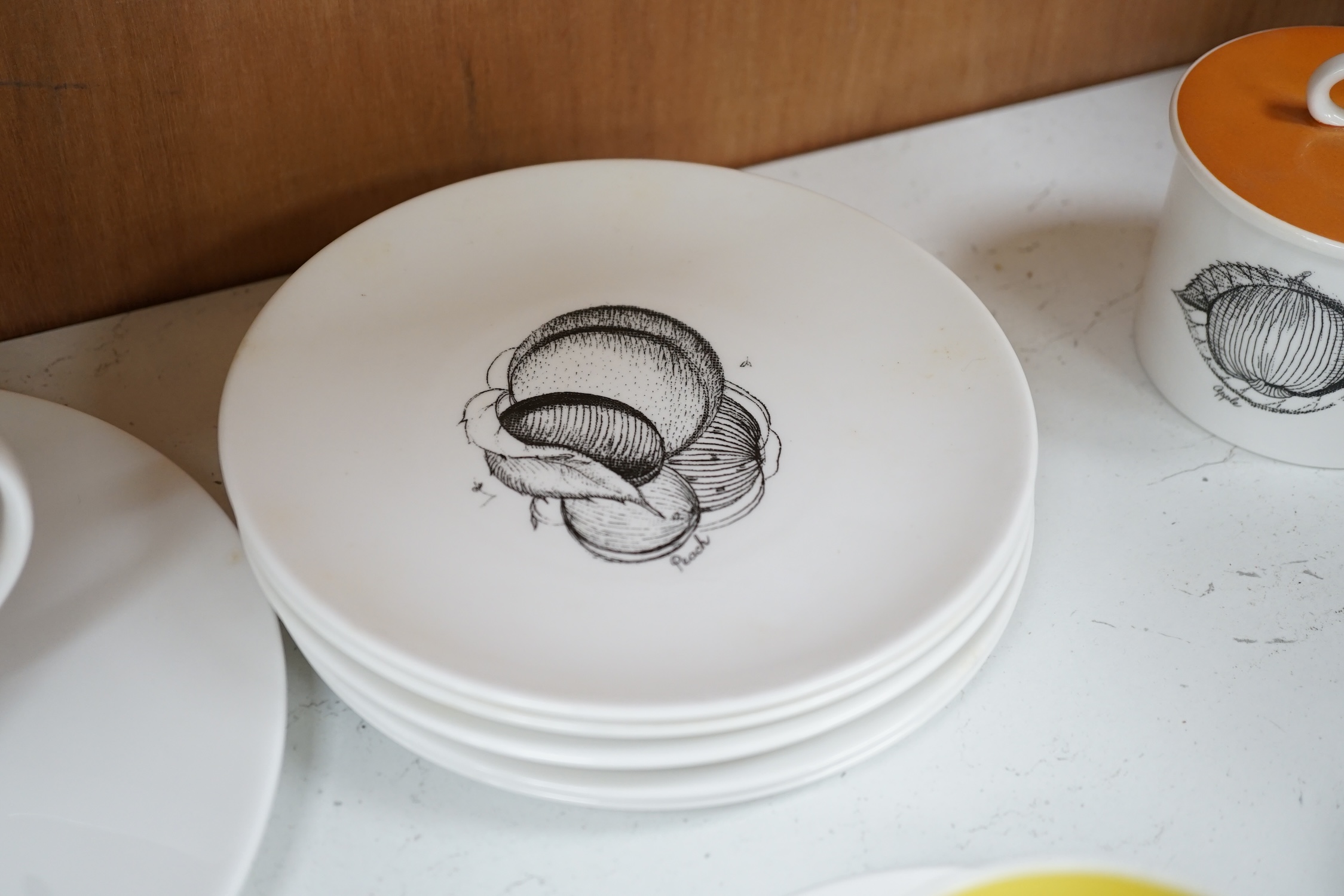 A Susie Cooper part 'black fruit’ pattern breakfast set. Condition - fair to good
